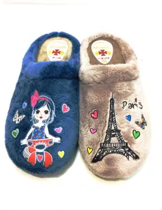 Zapatillas casa Mujer originales Paris Plantilla extraíble