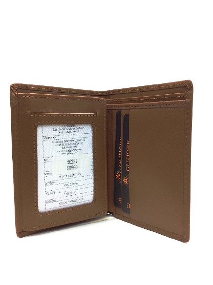 Billetera de Piel para hombre en Cuero quemado Vintage