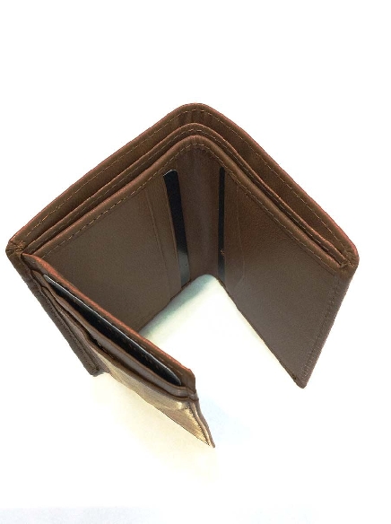 Cartera de Piel para hombre en Cuero quemado Vintage