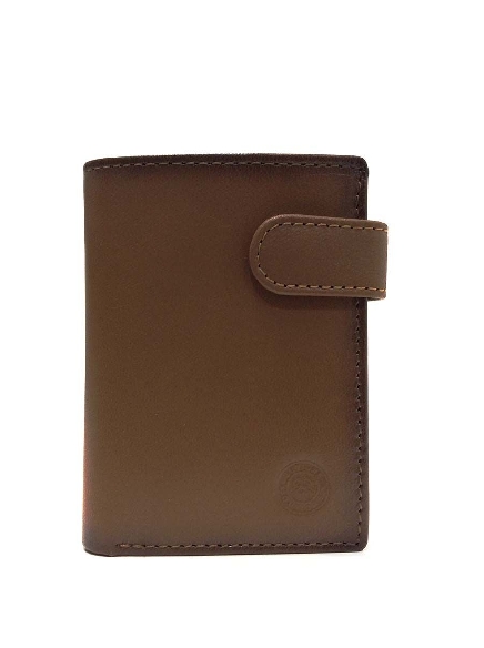 Cartera con monedero de Piel para hombre en Cuero quemado Vintage