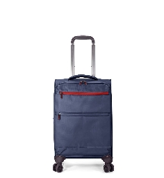 Maleta cabina tela Expandible Marino con Rojo