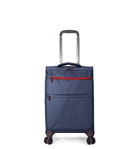 Maleta cabina tela Expandible Marino con Rojo