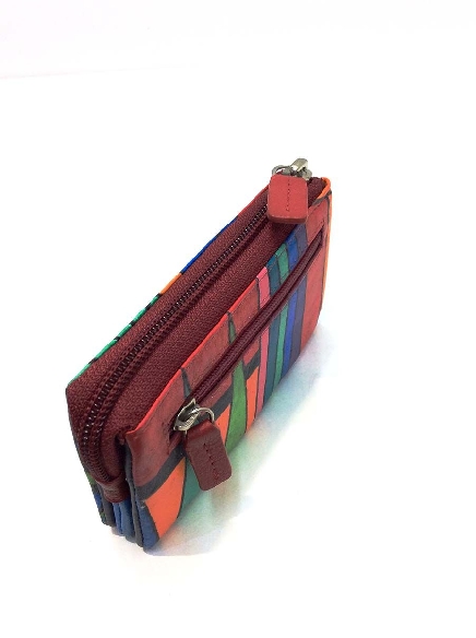 Monedero de Gatos Artesanal en Rojo belmonte Piel