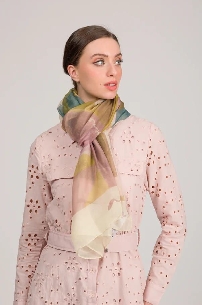 Pañuelo Largo Rosa y Verde Anekke Muse