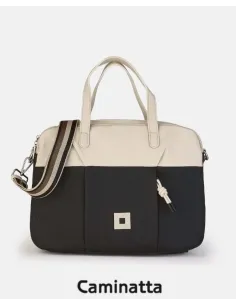Maletín Portadocumentos Mujer Caminatta Azzurra | Negro y Beige Primavera-Verano 2026