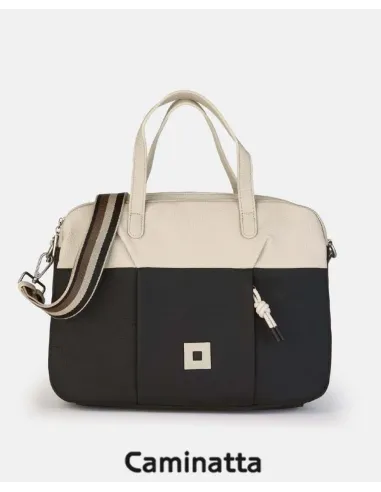 Maletín Portadocumentos Mujer Caminatta Azzurra | Negro y Beige Primavera-Verano 2026