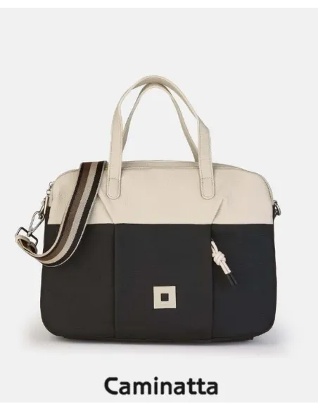 Maletín Portadocumentos Mujer Caminatta Azzurra | Negro y Beige Primavera-Verano 2026