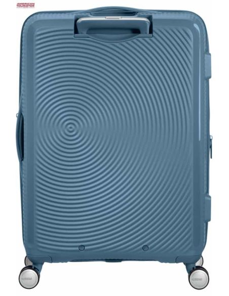 Maleta mediana american tourister soundbox stone blue vista por detras