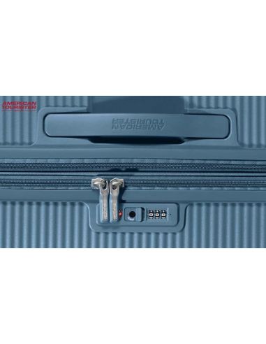 Maleta grande con cerradura TSA american tourister soundbox stone blue