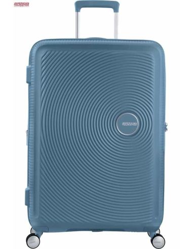 Maleta american tourister grande soundbox stone blue vista de frente