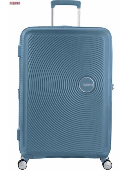 Maleta american tourister grande soundbox stone blue vista de frente