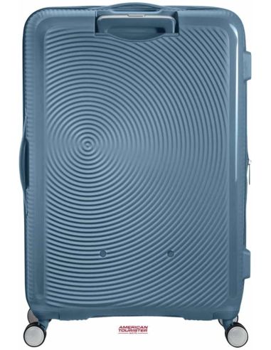 Maleta american tourister soundbox grande stone blue vista por detras
