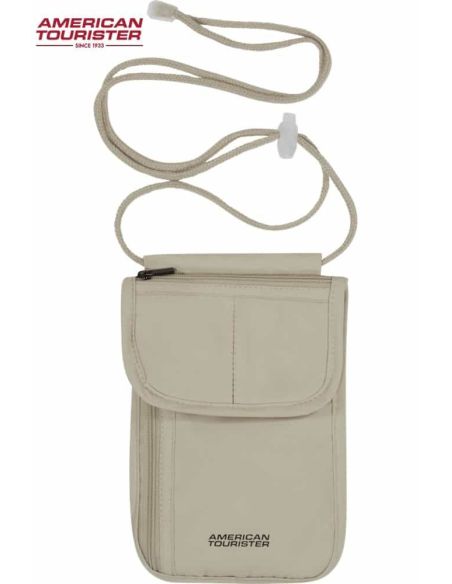 Porta documentos de viaje para el cuello Rfid American Tourister Beig