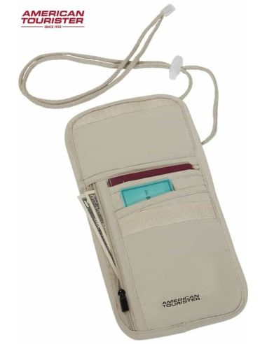 Detalles del Porta documentos para el cuello Rfid American Tourister Beig