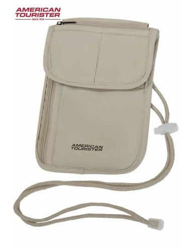 Porta documentos para el cuello Rfid American Tourister Beig