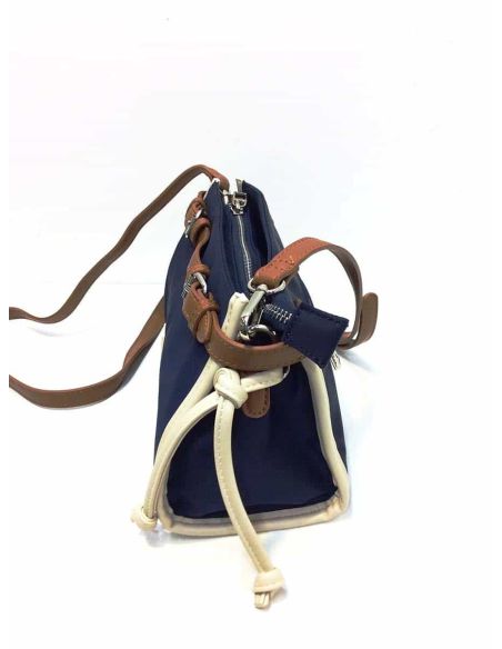 Bolso bandolera de nylon Don Algodon en Marino de lado
