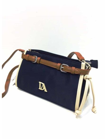 Bolso bandolera de nylon Don Algodon en Marino de frente