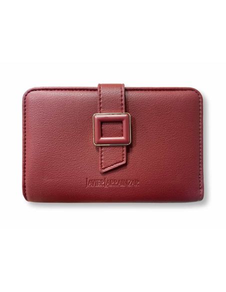 Cartera para Mujer de Javier Larrainzar con adorno hebilla burdeos