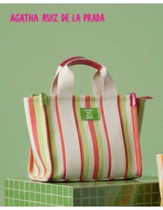 Bolso tote tejido líneas Agatha Ruiz de la Prada Fucsia