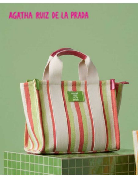 Bolso tote tejido líneas Agatha Ruiz de la Prada Fucsia