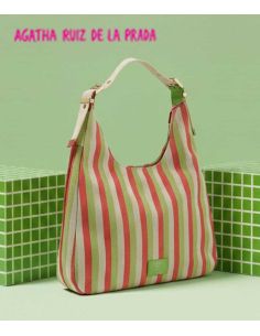 Bolso hobo tejido líneas Agatha Ruiz de la Prada Fucsia