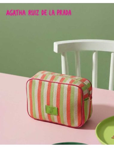 bolso Bandolera tejido líneas Agatha Ruiz de la Prada Fucsia