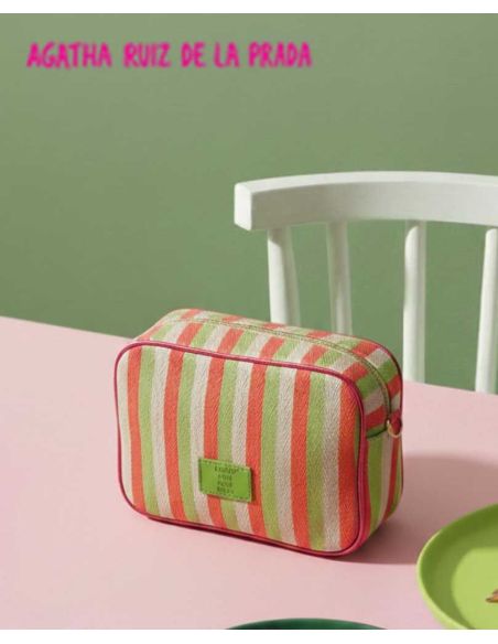 bolso Bandolera tejido líneas Agatha Ruiz de la Prada Fucsia