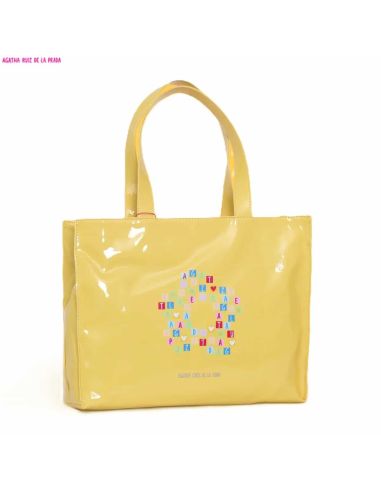 Bolso Tote charol flor Agatha Ruiz de la Prada amarillo