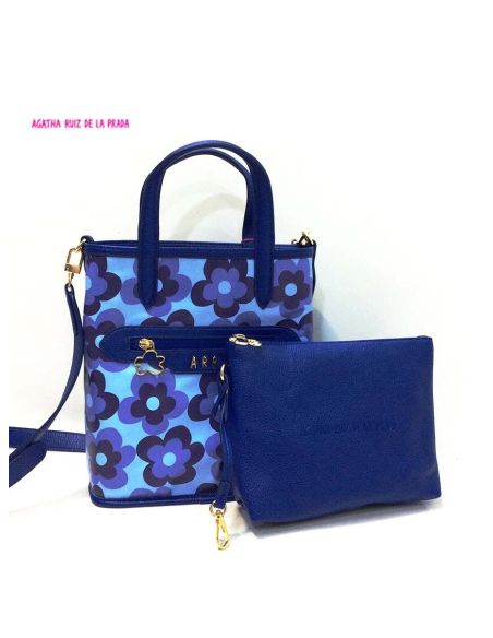 Mini Tote Agatha Ruiz de la Prada Reversible Flores reversible con organizador