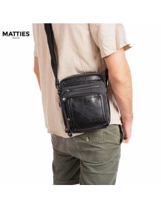 Bandolera hombre vestir Matties Sport negra colgada