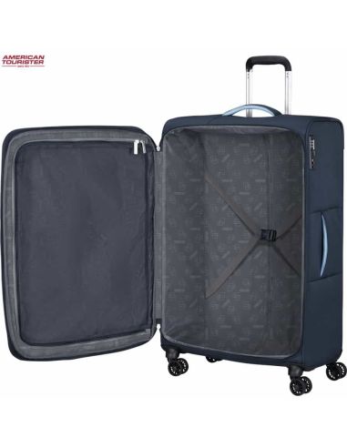 Maleta grande American Tourister Cloudrider sky Navy abierta