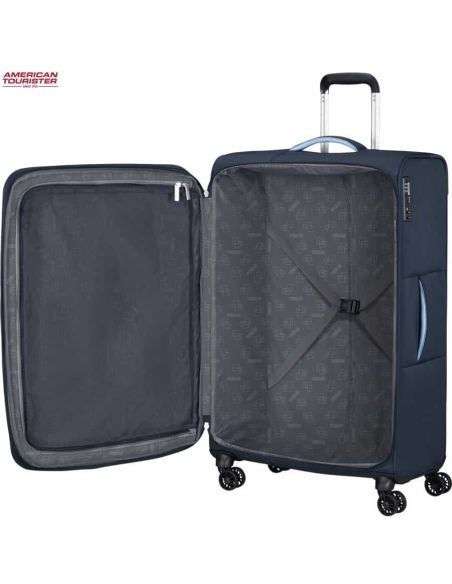 Maleta grande American Tourister Cloudrider sky Navy abierta
