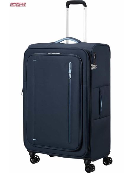 Maleta grande American Tourister Cloudrider sky Navy con el carro subido