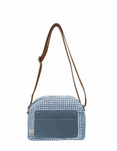 Bandolera mujer Azul cuadros Kronos Menorca