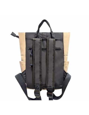 Mochila de mujer bicolor Wasabi Hannover en gris por detras
