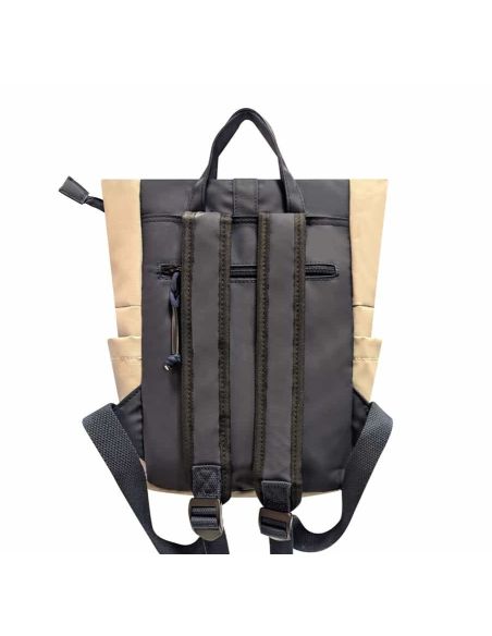 Mochila de mujer bicolor Wasabi Hannover en gris por detras