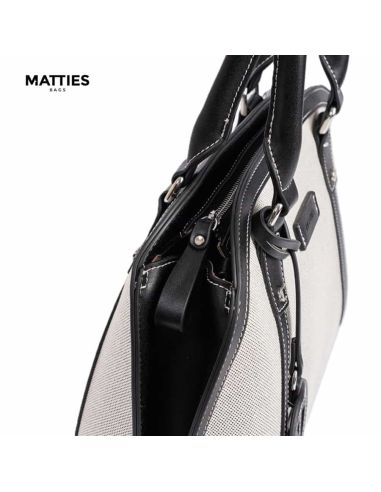 Bolso con dos asas para mujer Matties Grey negro detalles