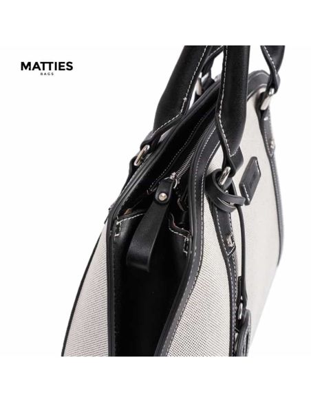 Bolso con dos asas para mujer Matties Grey negro detalles