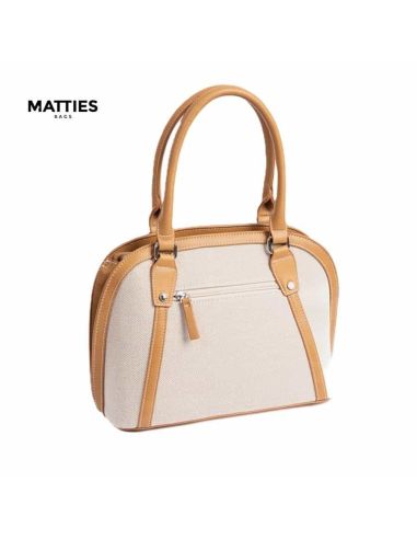 Bolso con dos asas para mujer Matties Grey cuero por detras