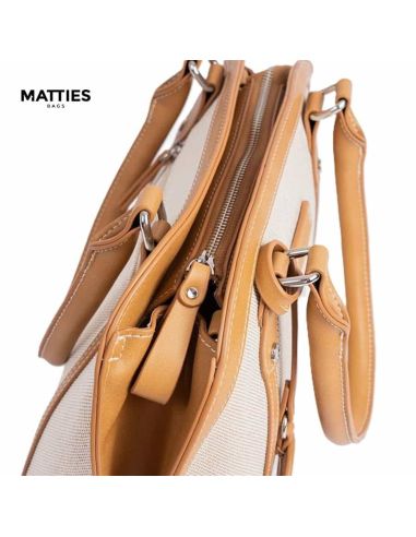 Bolso con dos asas para mujer Matties Grey cuero detalles