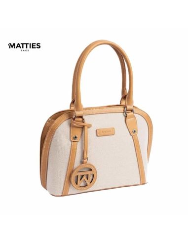 Bolso con dos asas para mujer Matties Grey cuero