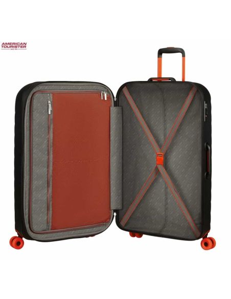 Maleta american tourister grande Neovibe True Black abierta