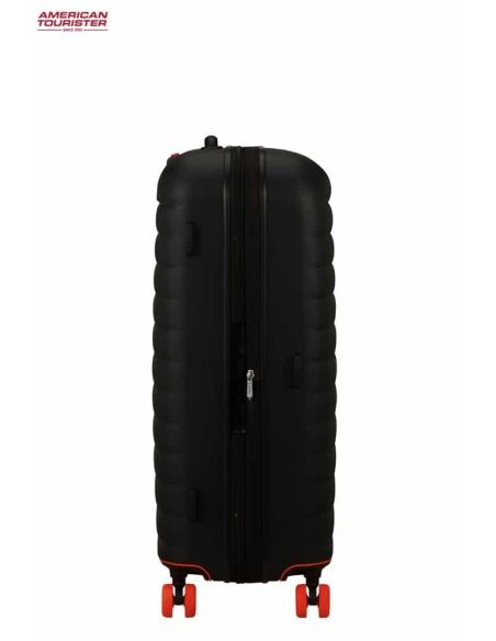 Maleta american tourister grande Neovibe True Black del lado del fuelle
