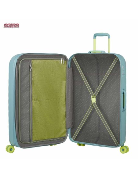 Maleta american tourister grande Neovibe Muted Mint abierta