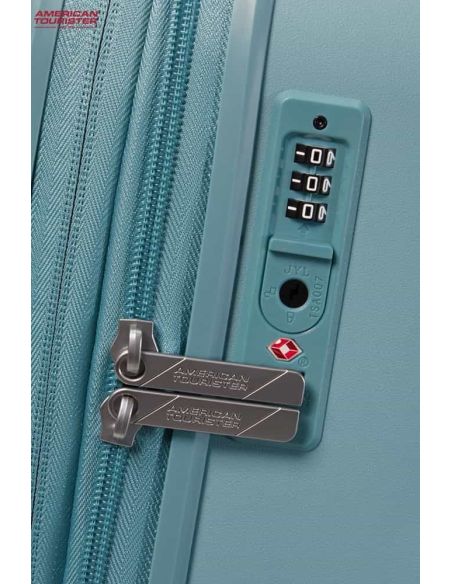Maleta american tourister grande Neovibe Muted Mint cerradura tsa