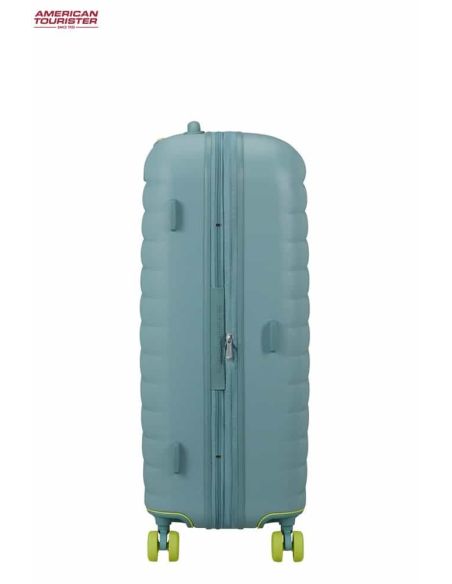 Maleta american tourister grande Neovibe Muted Mint de un lado