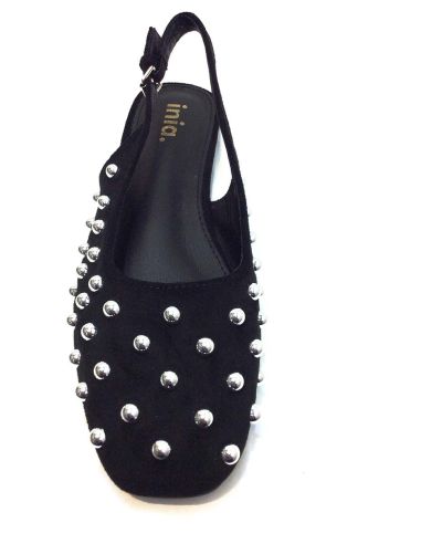 Manoletinas destalonadas de antelina con tachuelas para mujer | Estilo cómodo