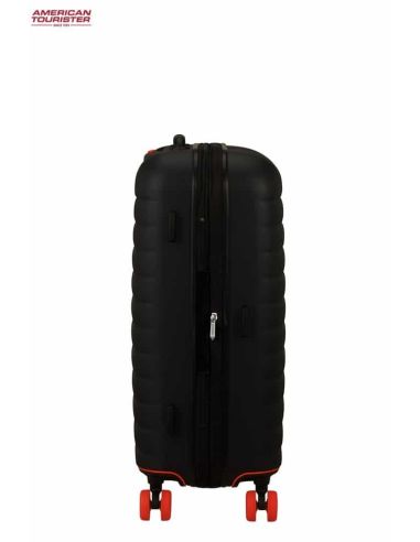 Maleta mediana American Tourister Neovibe negra y naranja | Resistente y original