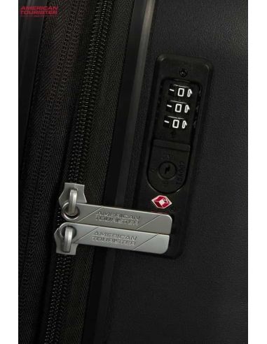 Maleta cabina American Tourister Neovibe negra y naranja | Original y resistente