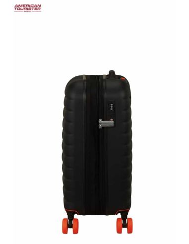 Maleta cabina American Tourister Neovibe negra y naranja | Original y resistente